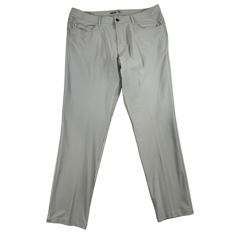 Straight Down Mens Grey Performance Golf Pants 38x32 Stretch Trousers